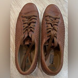 MEN'S SHOES SIZE 10.5  M BROWN LEATHER LACE UP JOHNSTON & MURPHY